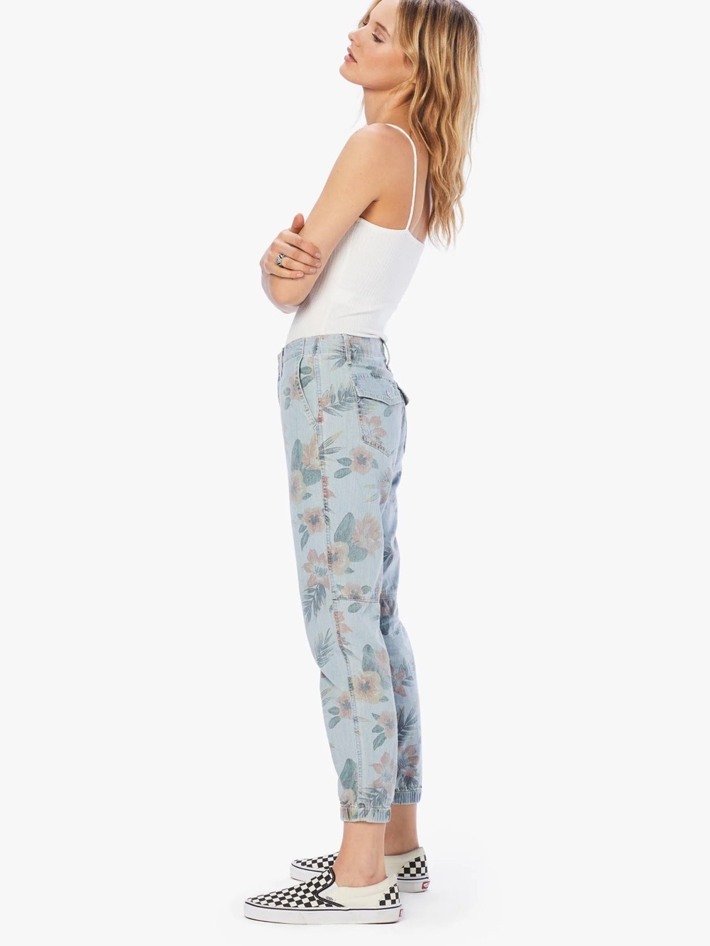 MOTHER The misfit Floral Jeans Fresh Cut Chambray size 29 Like New